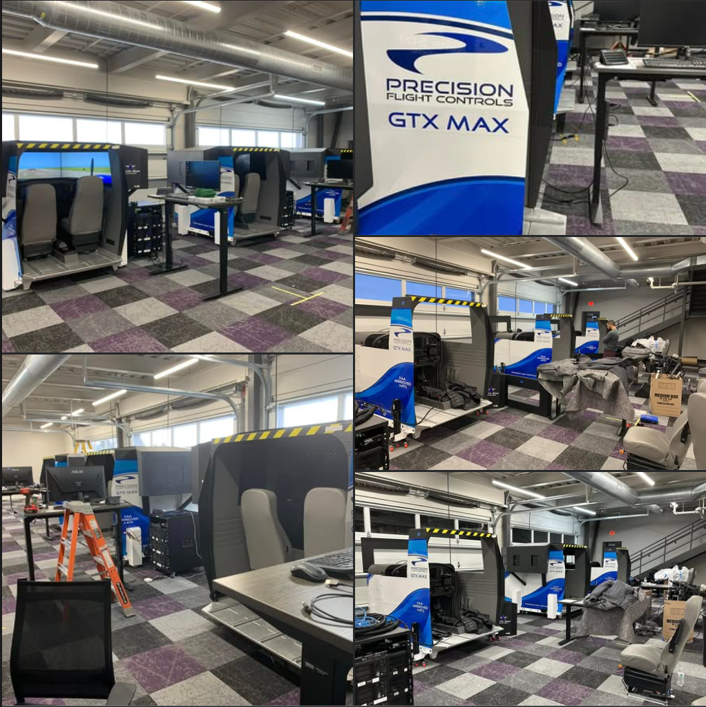 Precision Flight Controls GTX MAX devices on the floor