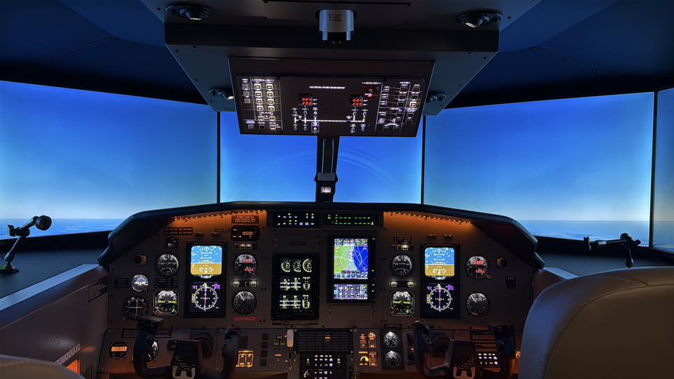 AATD cockpit interior with panoramic visual system